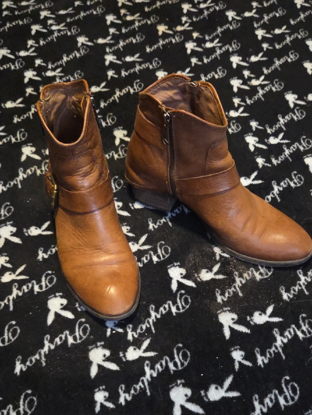 Donald J. Pliner Brown Leather Ankle Booties